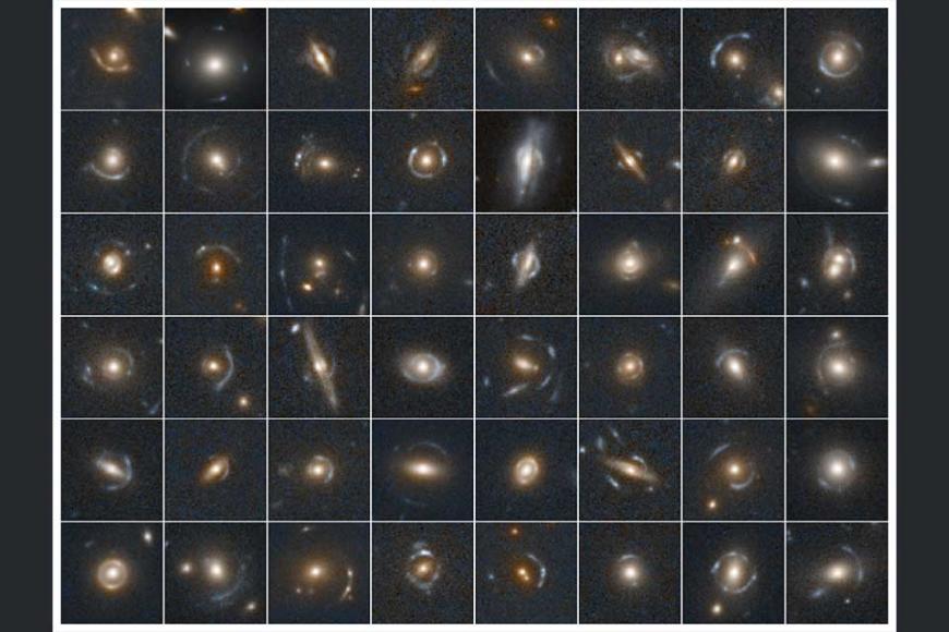 Examples of gravitational lenses that Euclid captured in its first observations of the Deep Field areas