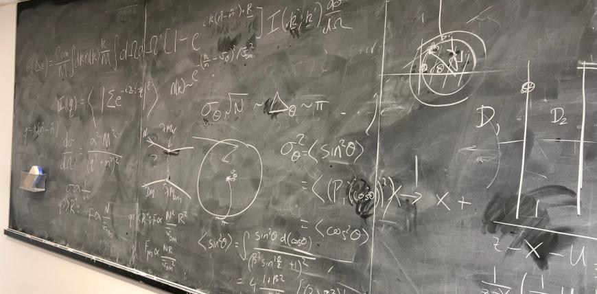 A blackboard of work in the Beecroft Building