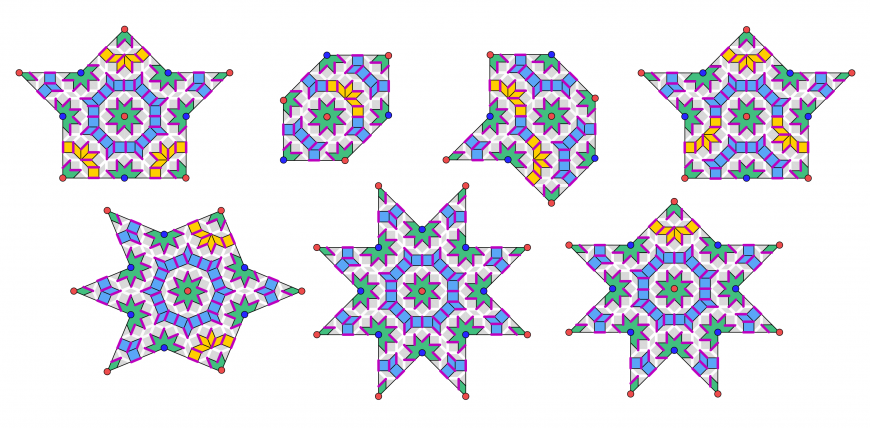 Images of dimers on quasiperiodic Amman-Beenker tiling.